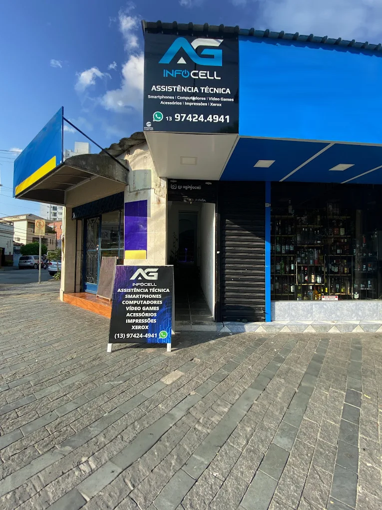 Fachada da loja AG Infocell em Santos